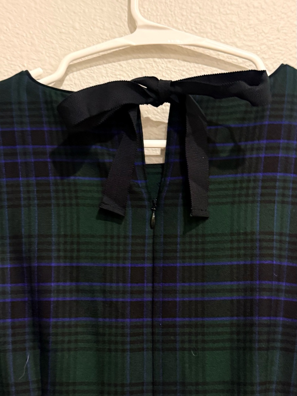 Talbots Sleeveless Green & Navy Plaid Fit-and-Flare Dress. New - Picture 4 of 5